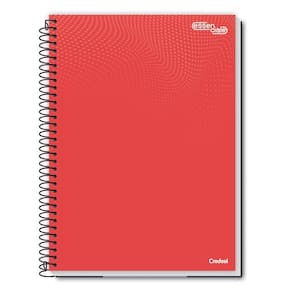 Caderno Espiral Universitário A4 10 Matérias 160 Folhas Essenciale Credeal Vermelho