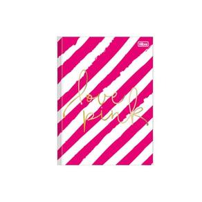 Caderno Brochura Capa Dura 1/4 Pequeno 96 Folhas Love Pink Tilibra Estampa 3