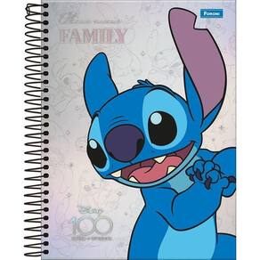 Caderno Espiral Capa Dura Colegial Disney 100 Anos Stitch 196 Folhas 10 Matérias Foroni Estampa 2
