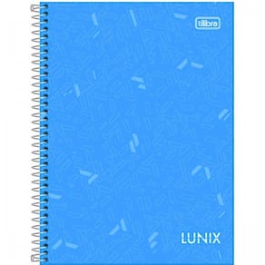 Caderno Universitário Capa Dura A4 1 Matéria 80 Folhas Lunix Tilibra Azul Claro