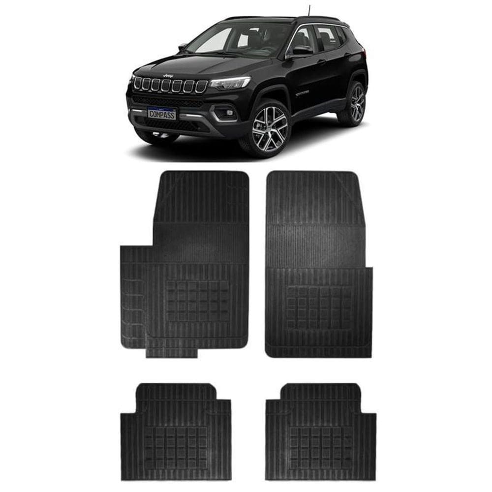 Tapete Borracha Jeep Compass 4 Peças Preto