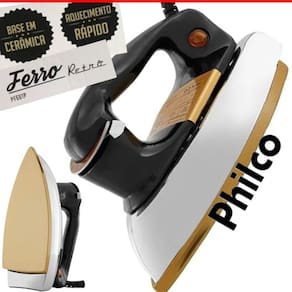 Ferro de Passar Roupa Philco a Seco 1000w Antigo PFE01P Retrô