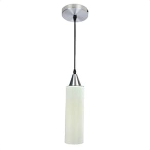 Lustre Pendente Taschibra Anne Branco Leitoso E27 Prata