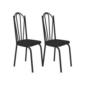 Kit Com 02 Cadeiras 121 Preta Corino Preto Artefamol