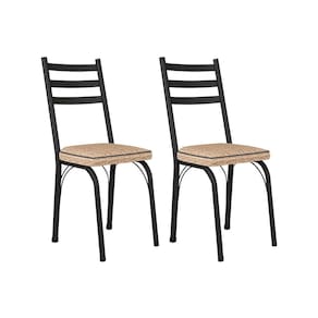 Kit Com 02 Cadeiras 141 Preta Corino Rattan Artefamol