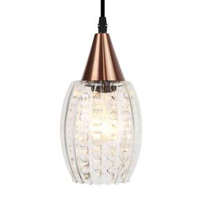 Lustre Pendente Taschibra Cristal Badih Pp Canelado Cobre