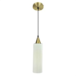 Lustre Pendente Taschibra Anne Branco Leitoso E27 Ouro
