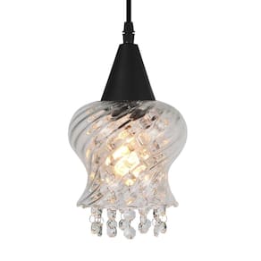 Lustre Pendente Taschibra Aisha Rigato Transparente Preto