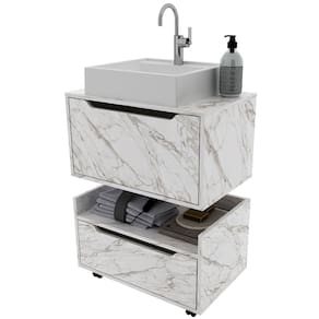 Kit Balcão e Gabinete de Banheiro com Cuba 1 Porta 1 Gaveta