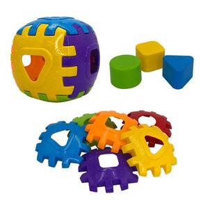 Brinquedo De Encaixar Educativo Cubo Didático 3 Unidades Colorido