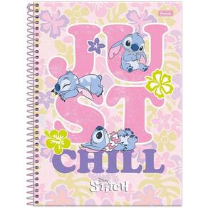 Caderno Espiral Capa Dura Universitário 1 Matéria Disney Stitch 80 Folhas Foroni Estampa 4