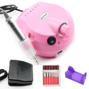 Motor Lixadeira Manicure Pedicure Ferramenta Lixa Eletrica Rosa Bivolt