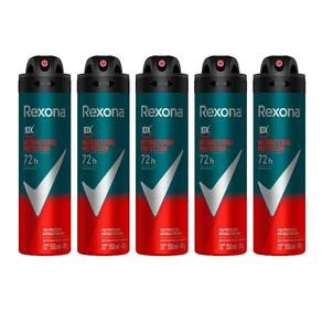 Kit 5 Desodorante Rexona Antibacterial Protection Men Aerosol Antitranspirante 72h 150ml