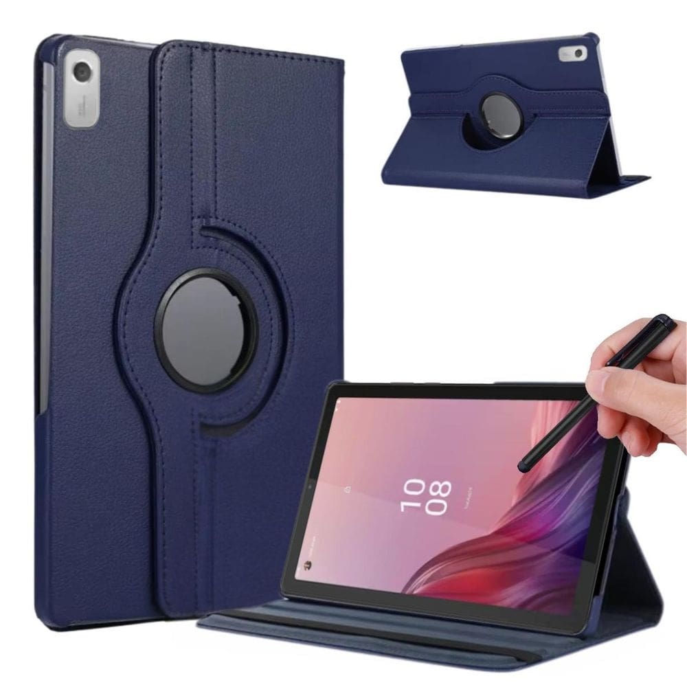 Case Couro Suporte Giratório Para Lenovo M9 Tb310Xu + Caneta