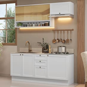 Armário de Cozinha Completa 180 cm Branco Vik Madesa 05