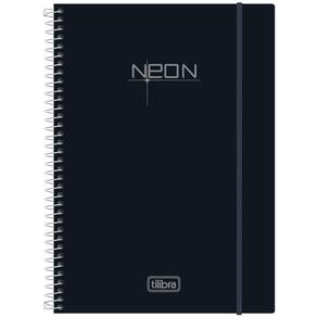 Caderno Espiral Capa Dura 1 Matéria 80 Folhas Neon Preto