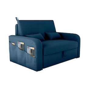 Sofá Cama com Baú 2 Lugares 140cm Lady Day Azul Matrix
