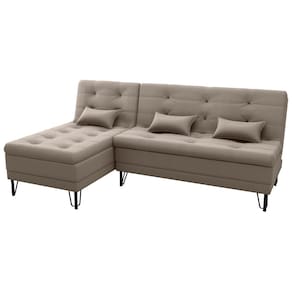 Sofá Cama e Chaise 3 lugares 200cm Nice Capuccino Matrix