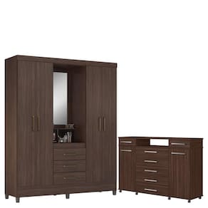 Guarda Roupa Casal Capelinha Pérsia com Cômoda London Café - Demóbile