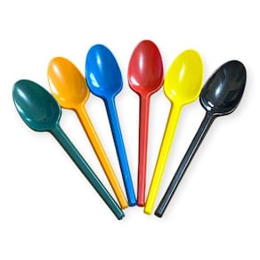 Kit 400 Colheres Plástico Coloridas De 12Cm Para Festas