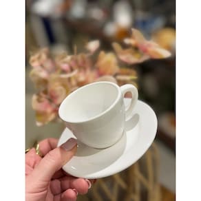 Unidade de xicara e pires para café Branco Scalla