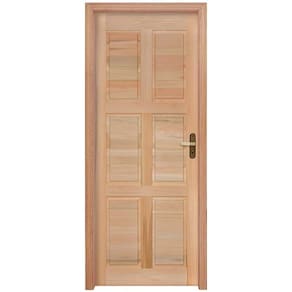 Porta de Almofadas com Marco, Fechadura e Guarnições Rondosul Natural