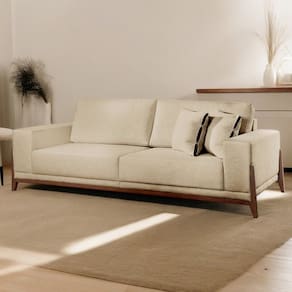Sofá para Sala de Estar Fixo 4 Lugares Magnus Luxo Bege