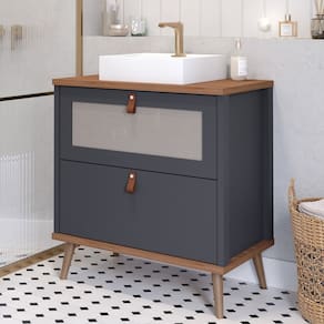 Gabinete para Banheiro com Cuba Mily Espresso Móveis Titanium