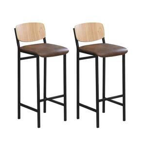 Kit 2 Banquetas para Sala de Jantar Laminadas Confort Marrom / Preto Fosco