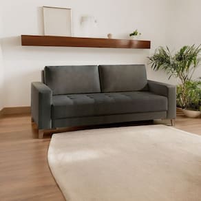 Sofá para Sala de Estar Fixo 4 Lugares Orion Luxo Cinza