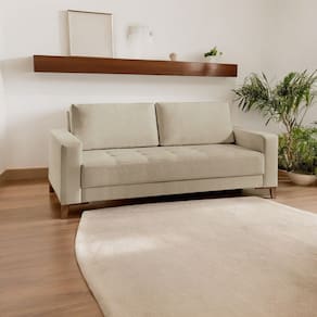 Sofá para Sala de Estar Fixo 4 Lugares Orion Luxo Bege