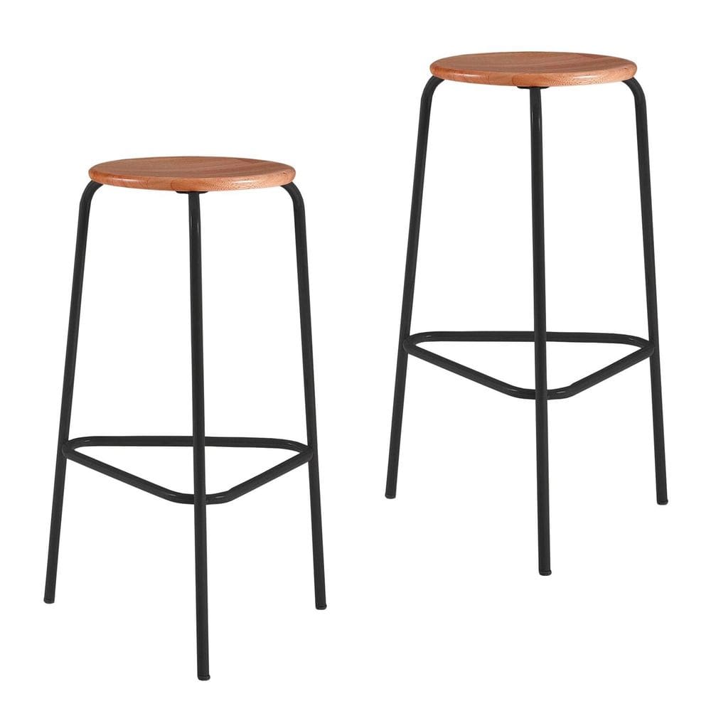 Conjunto 2 Banquetas para Sala de Jantar Cumbuca Preto / Marrom