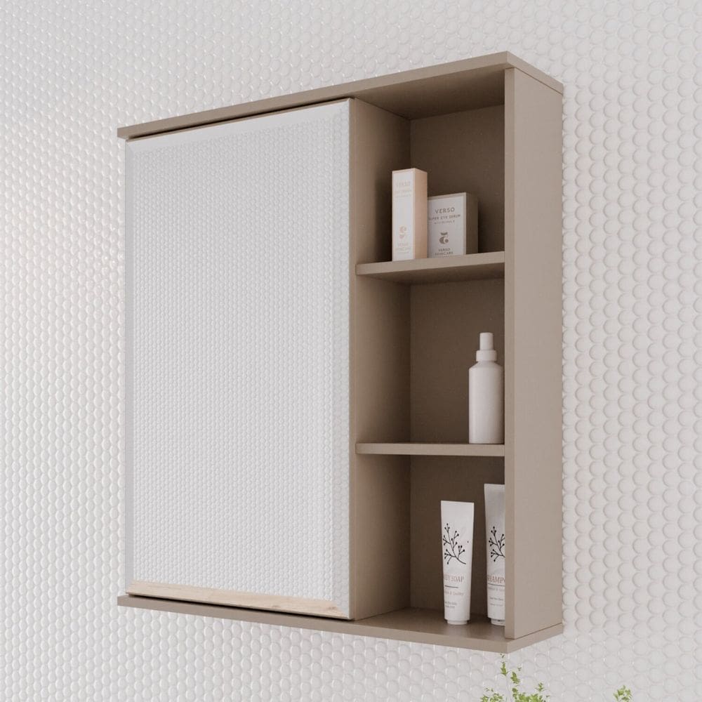 Espelheira para Banheiro 1 Porta Treviso Cappuccino