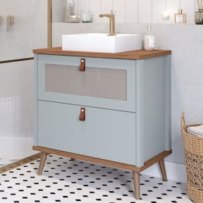 Gabinete para Banheiro com Cuba Mily Espresso Móveis Pistahe