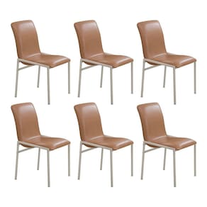 Kit com 6 Cadeiras para Sala de Jantar Premium Bege / Champagne