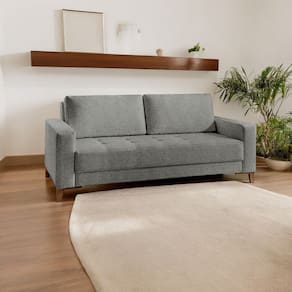 Sofá para Sala de Estar Fixo 4 Lugares Orion Luxo Cinza