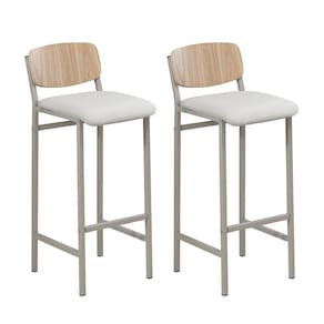 Kit 2 Banquetas para Sala de Jantar Laminadas Confort Bege / Champanhe