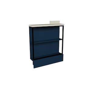 Balcão de Cozinha Modulado c/ Tampo Évora PH 3070 c/ 2 Prateleiras 78.5cm Azul/Cinza Argila - Herval