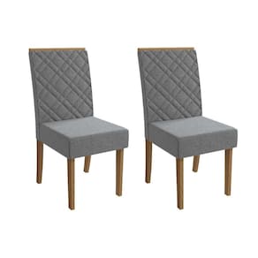 Cadeira de Cozinha Gardênia 2CAD149 Madeirado Kit 2 Un Canela/Linho Grafite - Kappesberg