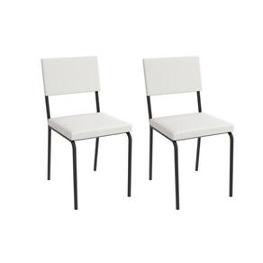 Kit 2 Cadeiras Sala Jantar Zaria 2C128PRF Aço 2 Un Preto/ano Branco - Kappesberg