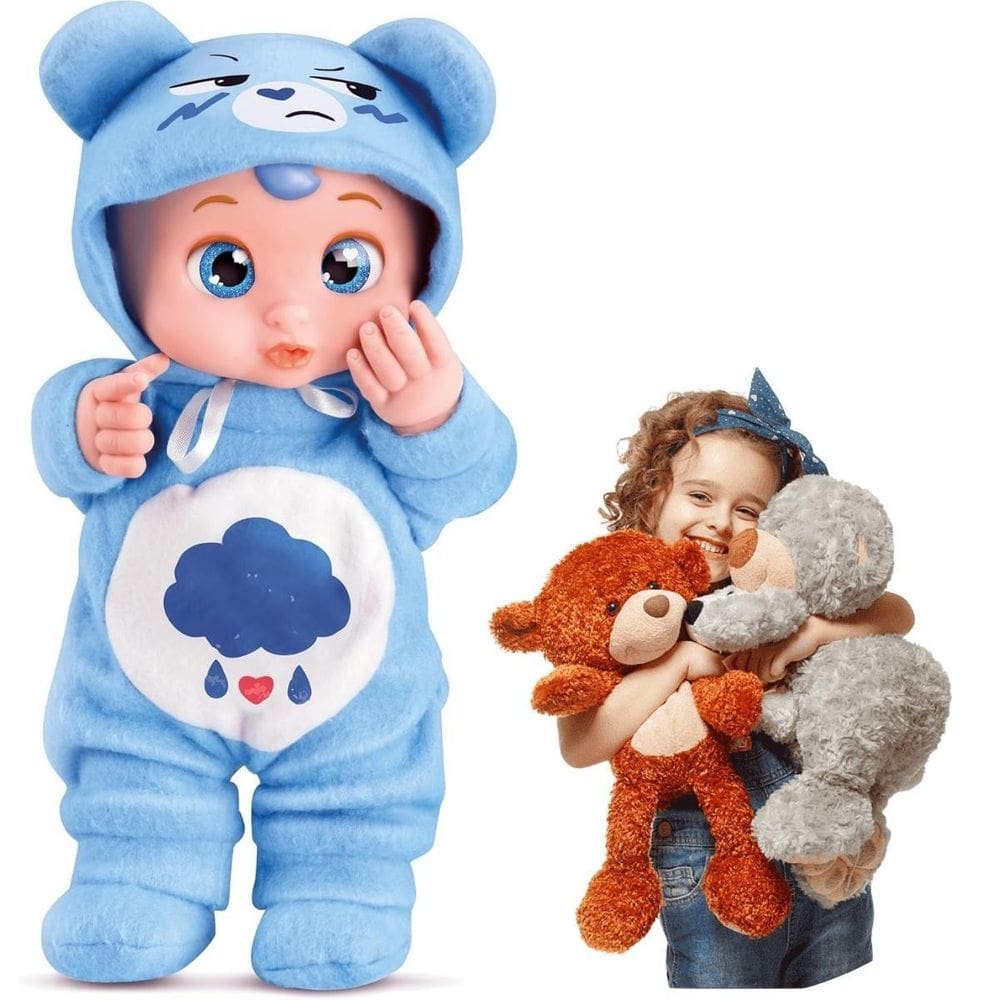 Brinquedo Ursinho Carinhoso Azul Sua Filha Presente Dia Das