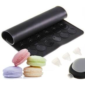 Kit Macaron Molde Silicone 48 Cavidades Com Dosador 3 Bicos
