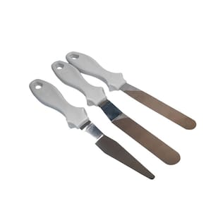 Kit Espátulas De Inox Branco Para Confeitaria Modelagem Bolo