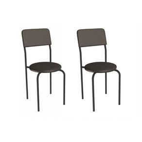 Cadeira Sala de Jantar Mali 2C136PRF Aço Kit 2 Un Preto/ano Marrom - Kappesberg