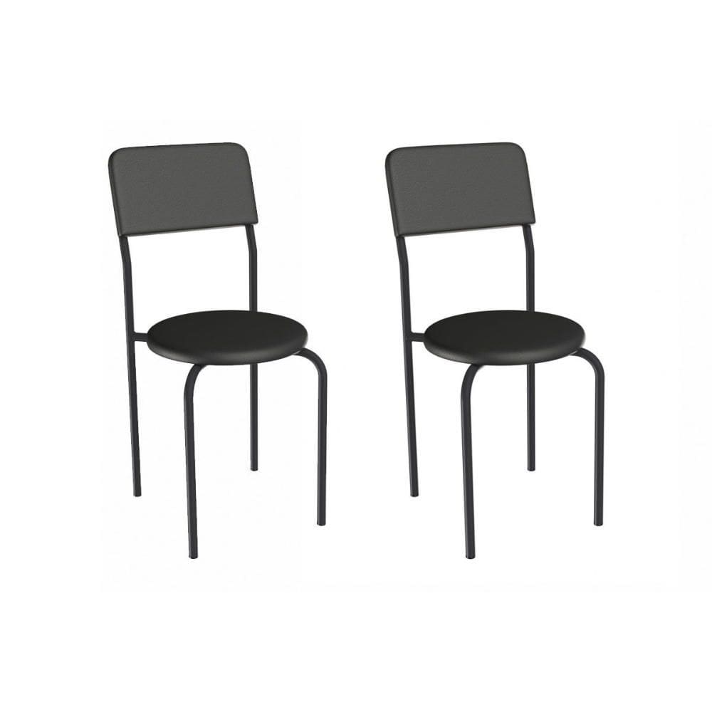 Cadeira Sala de Jantar Mali 2C136PRF Aço Kit 2 Un Preto/ano Preto - Kappesberg