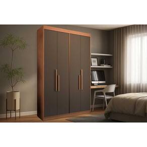 Guarda Roupa Solteiro 4 Portas e 2 Gavetas PH 1805 Carvalho/Fendi - Herval