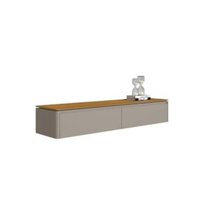 Módulo Nicho Curvo 140cm p/ Painel de Sala Tauari/Gris Fosco - Linea Brasil