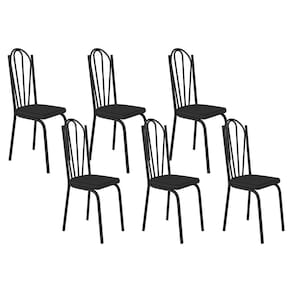 Kit Com 06 Cadeiras 121 Preta Corino Preto Artefamol