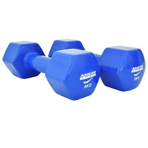 Par De Halter Sextavado Em Vinil Ahead Sports 5Kg Azul