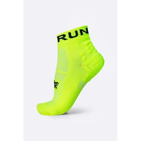 Meia Curta para Corrida HUPI Running Pro Run Amarelo Neon